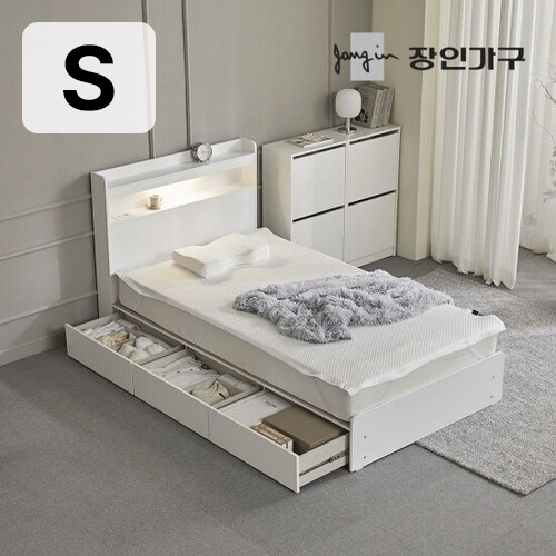 장인가구 메이비 수납 LED침대 S