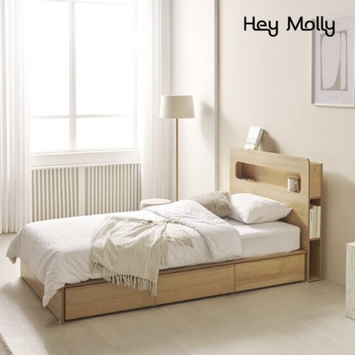 리빙디자인연구소 헤이몰리 프레디 수납 LED침대 SS