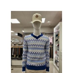 벤제프  패턴 브이넥 스웨터 니트 BN5QMSP204