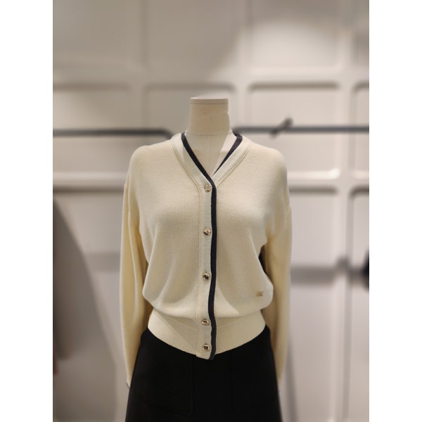 ZOOC V넥 기본 배색 가디건 Z244KSL018