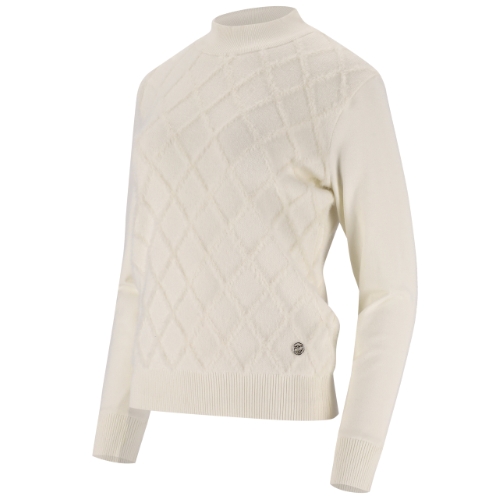 엘르 엘르골프 아가일 패턴 목크넥 스웨터 6K83401