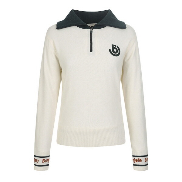 벤제프  와이드카라 반집업 방풍 풀오버 니트 BP5MWSP808