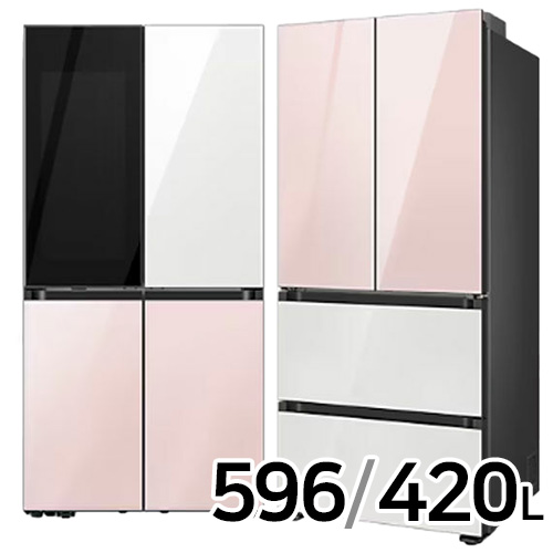 삼성전자 비스포크 키친핏 글램 RF60DB9342AP (화이트+핑크) + RQ42DB94R2AP (핑크+화이트)