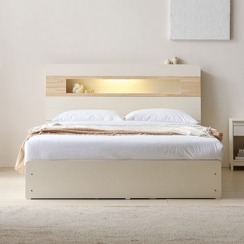 밀키웨이 에즈라 편백 LED침대 Q