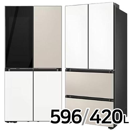 삼성전자 비스포크 키친핏 새틴 RF60DB9342AP (베이지+화이트) + RQ42DB94R2AP (화이트+베이지)