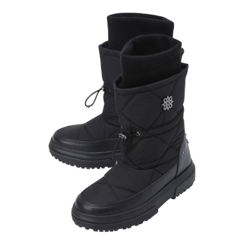 세인트앤드류스  블랙 논스파이크 니트 레이어 패딩 부츠 821D4SE071_BK