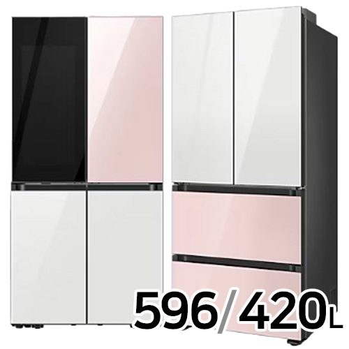 삼성전자 비스포크 키친핏 글램 RF60DB9342AP (핑크+화이트) + RQ42DB94R2AP (화이트+핑크)