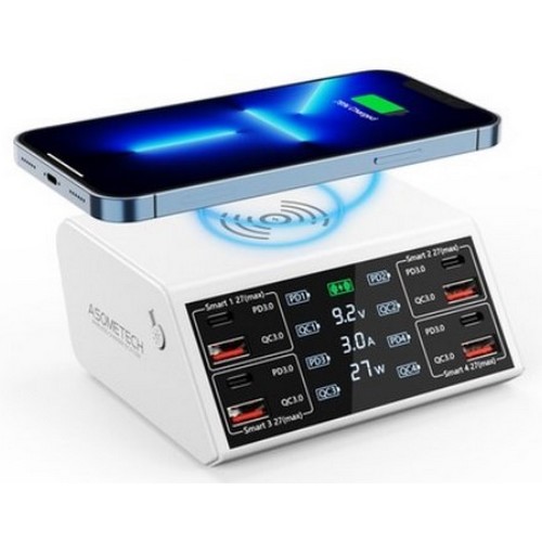 ASOMETECH  PD PPS 100W 8포트 유무선충전기 AS838 해외구매
