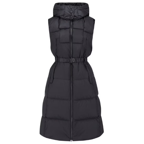 세인트앤드류스  후드 탈착 벨티드 롱 구스다운 점퍼 821D4JV402_BK