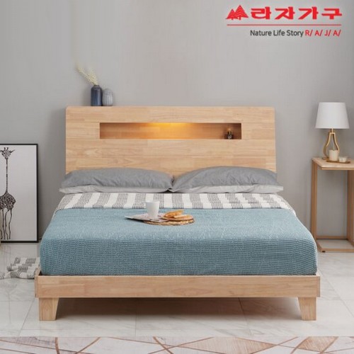 라자가구 비바 스완 원목 LED침대 Q