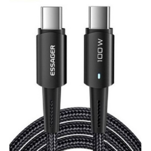 ESSAGER  PD C to C타입 100W LED 케이블 해외구매