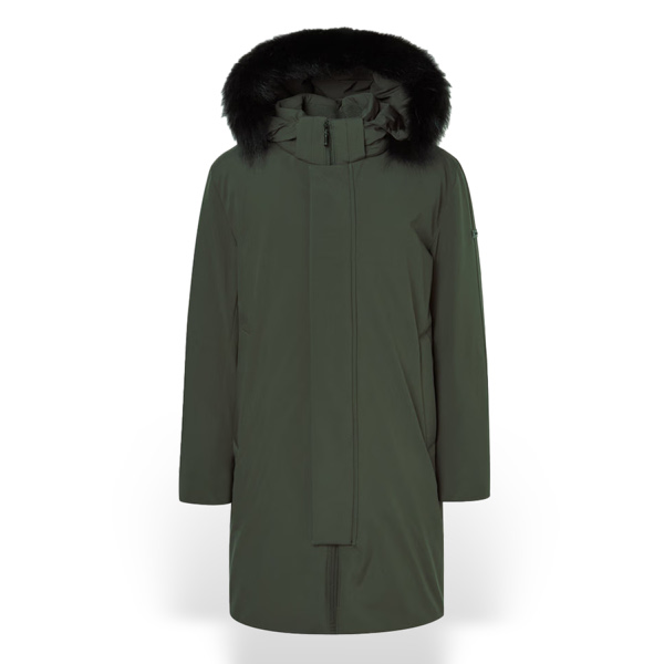 헤지스 남성 폭스퍼 탈부착 구스다운 파카_HZJU4D602S2