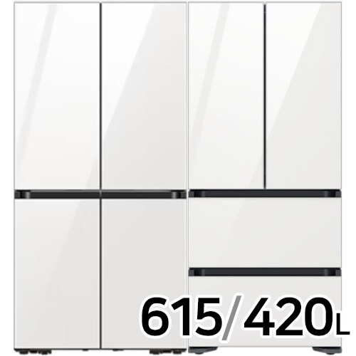 삼성전자 비스포크 키친핏 글램 RF60DB9KF1AP + RQ42DB94R2AP (화이트)