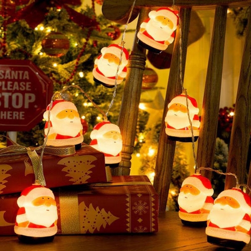 쭈니스토리지  LED 크리스마스 뚱보 산타 와이어 전구 3m