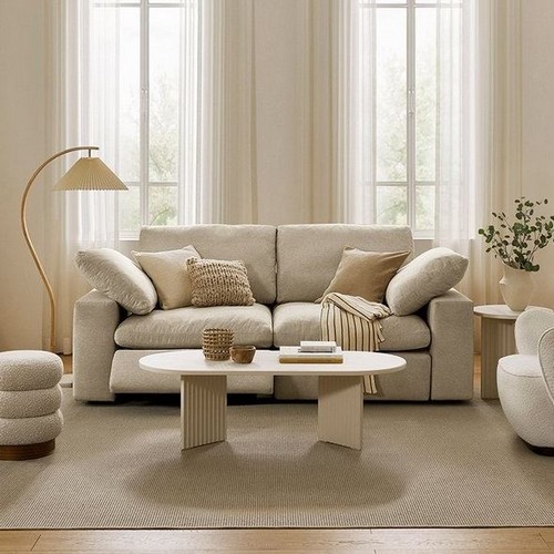 까사미아 캄포클래식 클라우드 패브릭 소파 3인용