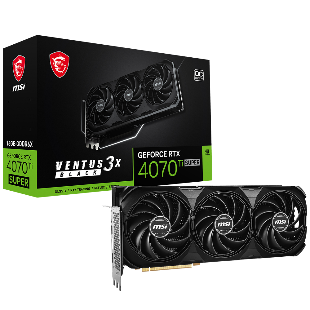 MSI  지포스 RTX 4070 Ti SUPER 벤투스 3X 블랙 OC D6X 16GB