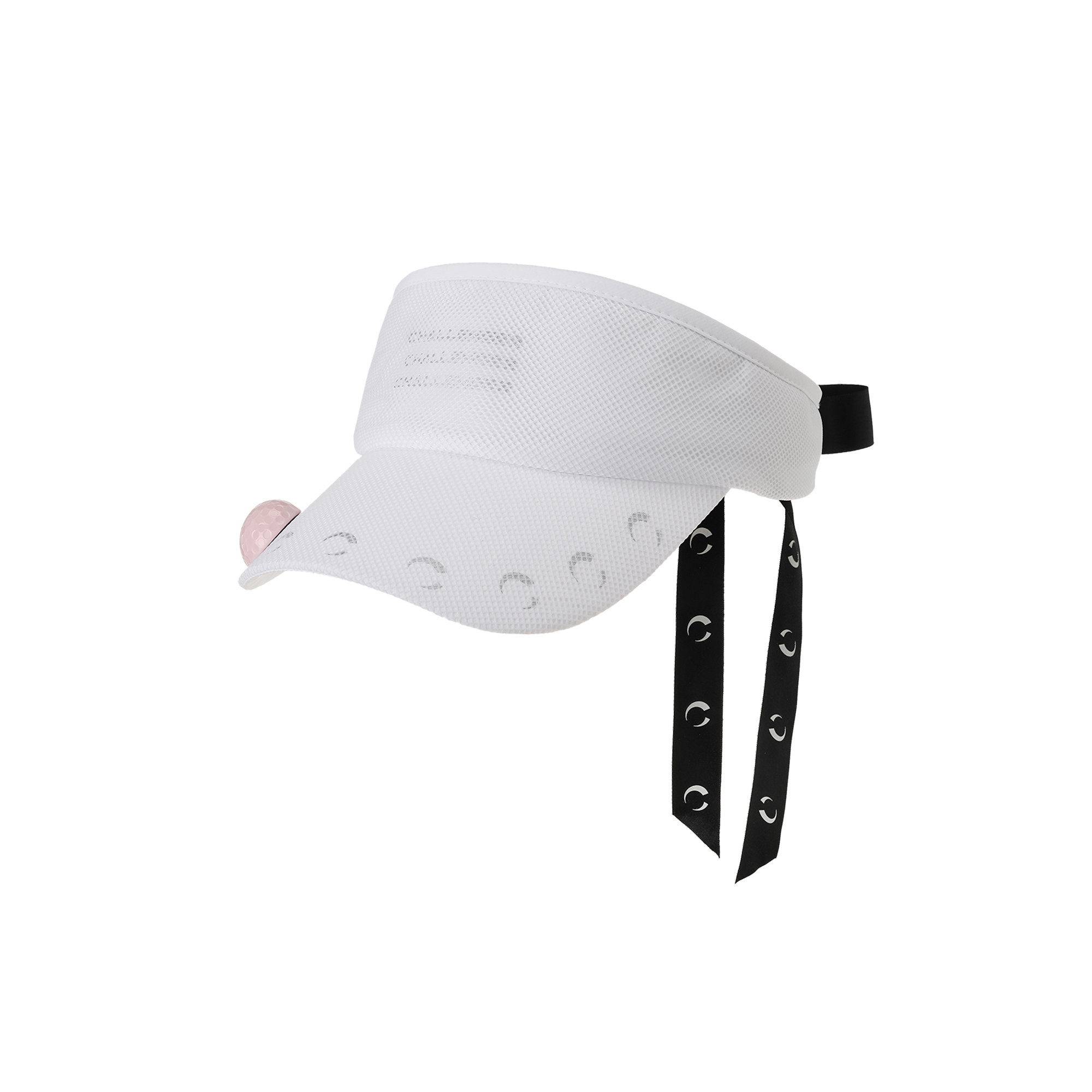 챌린저  리본장식 포인트 썬캡 모자 화이트 CHD2WCP0580WH