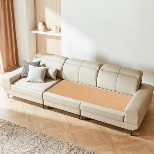 현대의료기 세디아 4인 천연 가죽 흙소파 MS