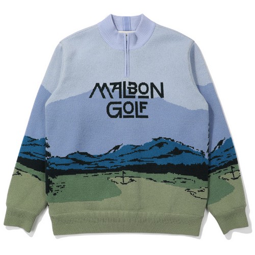 말본골프  전판 아트웍 방풍안감 니트 M4421PKT03SBL