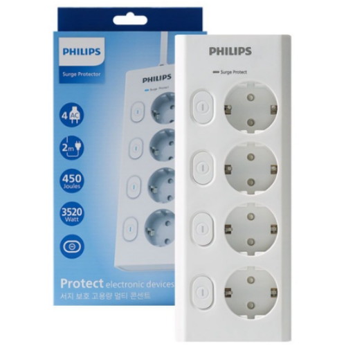 필립스  4구 서지보호 맥스 멀티탭