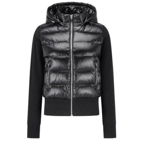 마스터바니에디션  니트 블록 후드 구스 다운 하이브리드 가디건 421D4SD412_BK