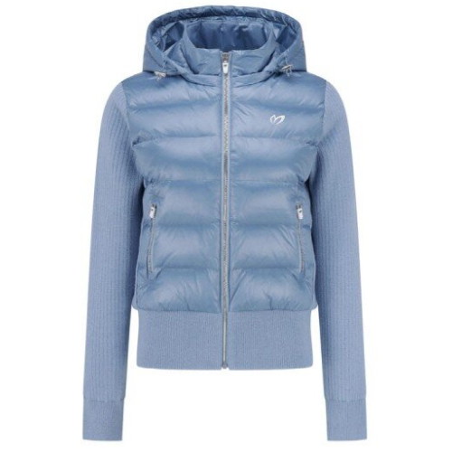 마스터바니에디션  니트 블록 후드 구스 다운 하이브리드 가디건 421D4SD412_BL