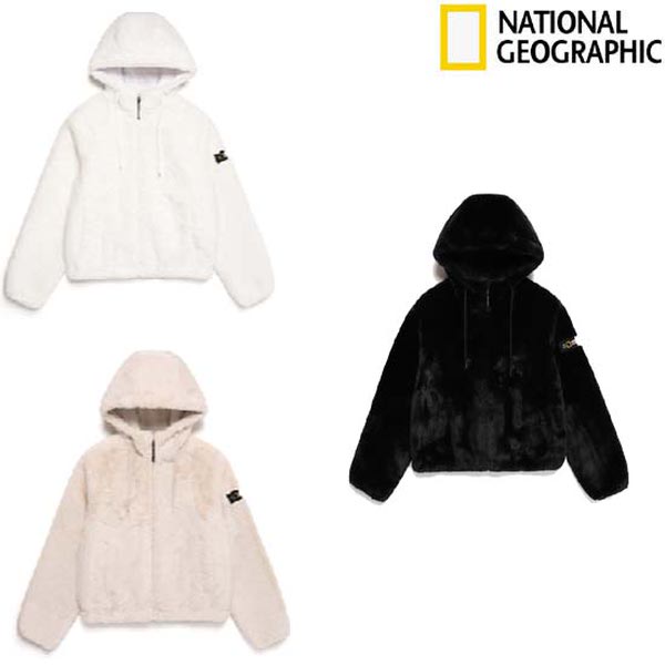 내셔널지오그래픽  페이크퍼 후드 집업 N244UFJ100