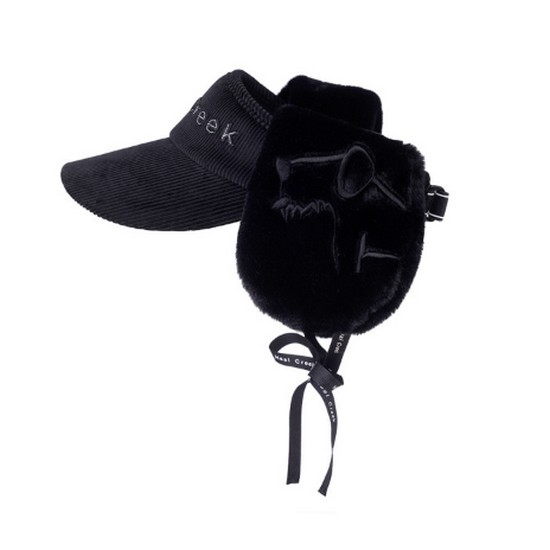 힐크릭  H342 여성 퍼 귀마개 바이저 2HCHTW3808BK