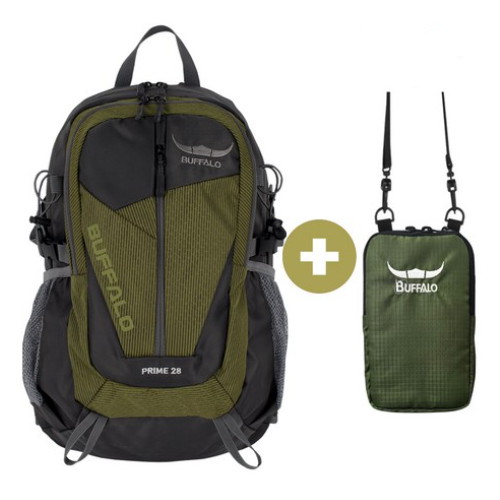 버팔로 프라임 백팩 28L + 파우치 세트 머스타드