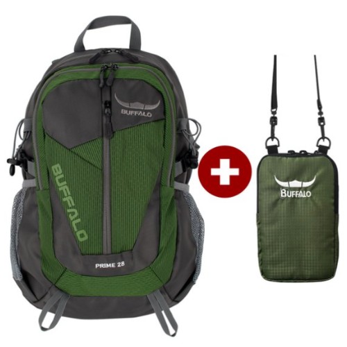 버팔로 프라임 백팩 28L + 파우치 세트 그린