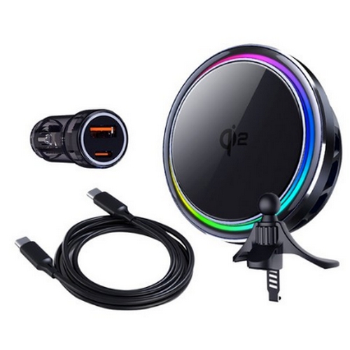 문화연필 더존 맥세이프 초고속 무선충전거치대 TZ-S2L + 시거잭 세트