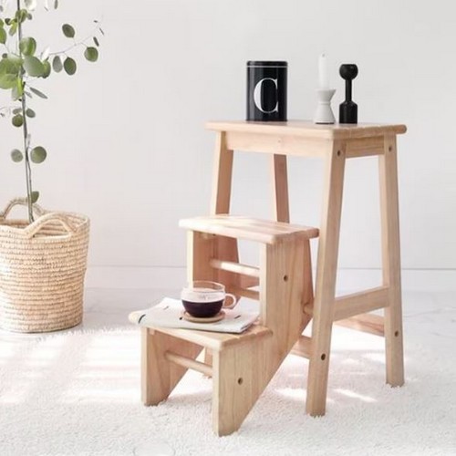 벤트리  원목 접이식 3단 스텝스툴