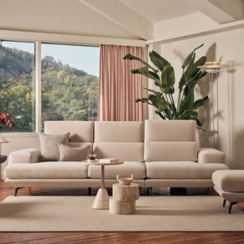 에싸 프랭키 스윙기능 카시미라 패브릭 소파 4인용