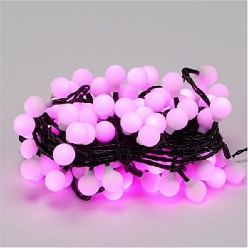 비츠온  LED 크리스마스트리 앵두볼 전구 흑색선 핑크색 96구