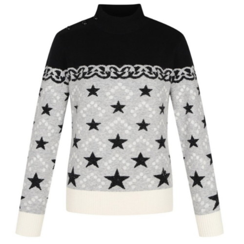 핑 별패턴 방풍 긴팔 니트 121D4SR353_BK