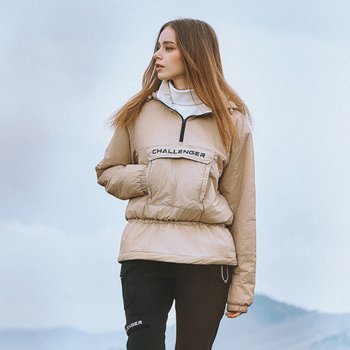 챌린저  허리밴딩 경량패딩 방풍 후디 아노락 CHD4WWT4822LB