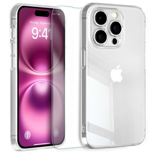 오토스마트 뷰씨 아이폰16 퓨어슬림 케이스+강화유리 세트