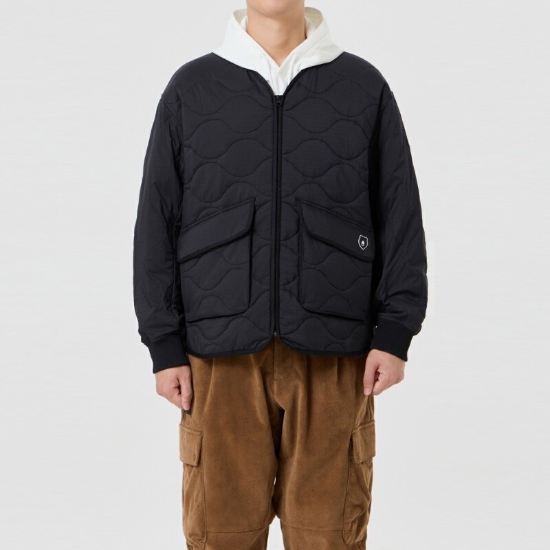 잭니클라우스 골든베어 퀼티드 브이넥 집업 점퍼 G4UAW24851BKX