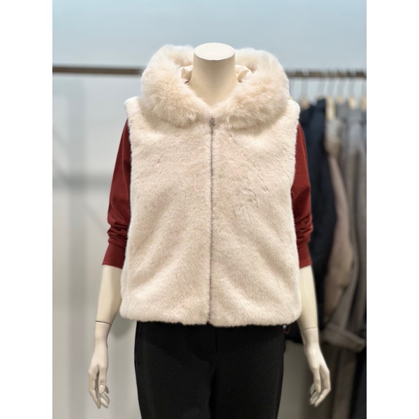 벨라디터치 페이스 퍼 후드 조끼 V3E4VT21