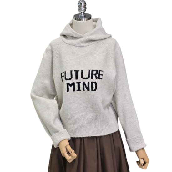 4CUS 모던하이넥후드니트 FW4K7KT0094