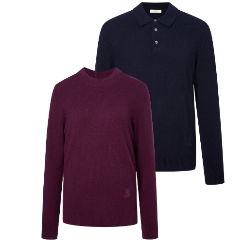 LF 헤지스골프 캐시미어 카라니트+ 모크넥 캐시미어니트 커플기획상품 0YSW4D11217