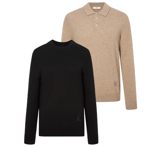 LF 헤지스골프 캐시미어 카라니트+모크넥 캐시미어니트 커플기획상품 0YSW4D11213