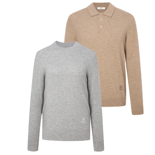 LF 헤지스골프 캐시미어 카라니트+모크넥 캐시미어니트 커플기획상품 0YSW4D11212