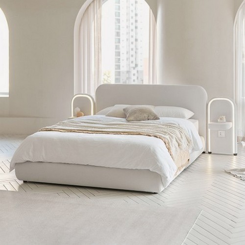 상일리베가구 아르 이지클린 패브릭 침대 Q+조명협탁 2개