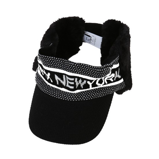 링스  퍼 귀달이 니트 바이저 L21B4CP662_BK