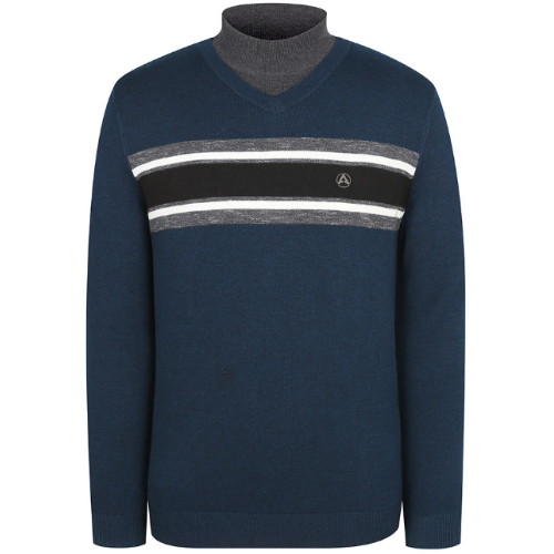 올포유  하프터틀 레이어드 브이넥 니트 AMSHLA171-904