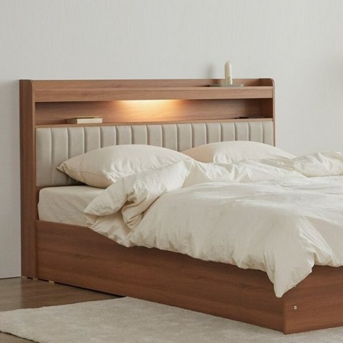 인터데코 숨결 하이브 가죽헤드 LED침대 Q