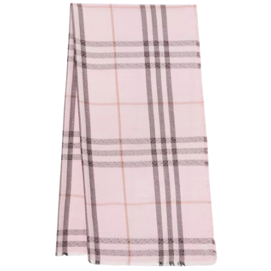 버버리 라이트 모노그램 체크 울 실크 스카프 8055871