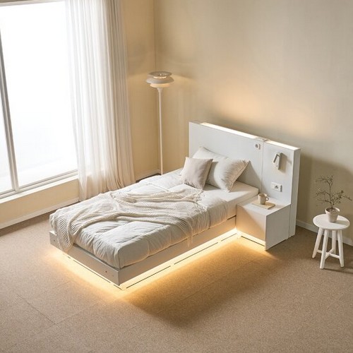 지벤 스테이 호텔형 LED침대 SS+LED독서등협탁