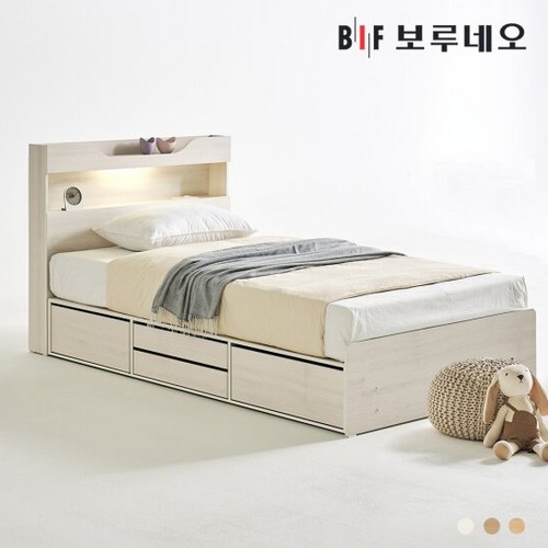 BIF보루네오 조엔Po 4서랍 수납 LED침대 SS
